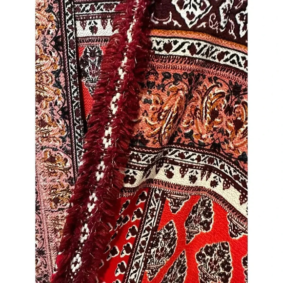 Umgee Women's Multicolor Open Front Paisley Print Kimono Poncho Size M/L - Picture 5 of 7